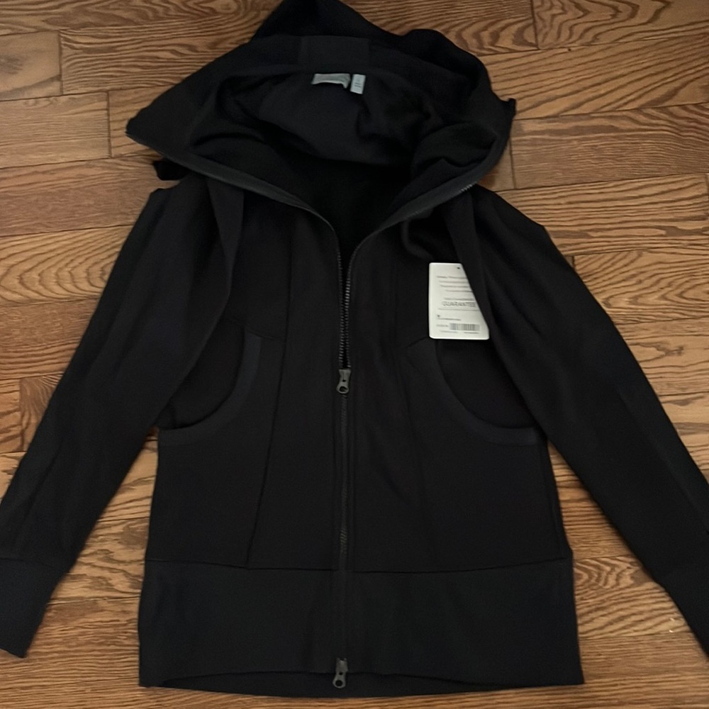 Athlete size small black hooded sweatshirt
